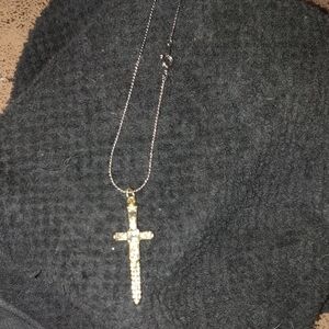 Elegant Gold and Silver Cross Necklace